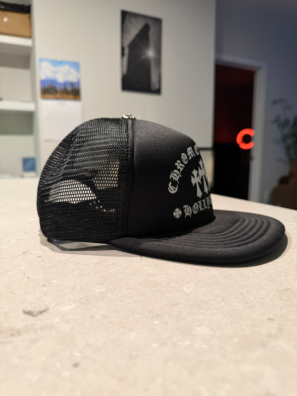 Chrome Trucker Hat - Black/White