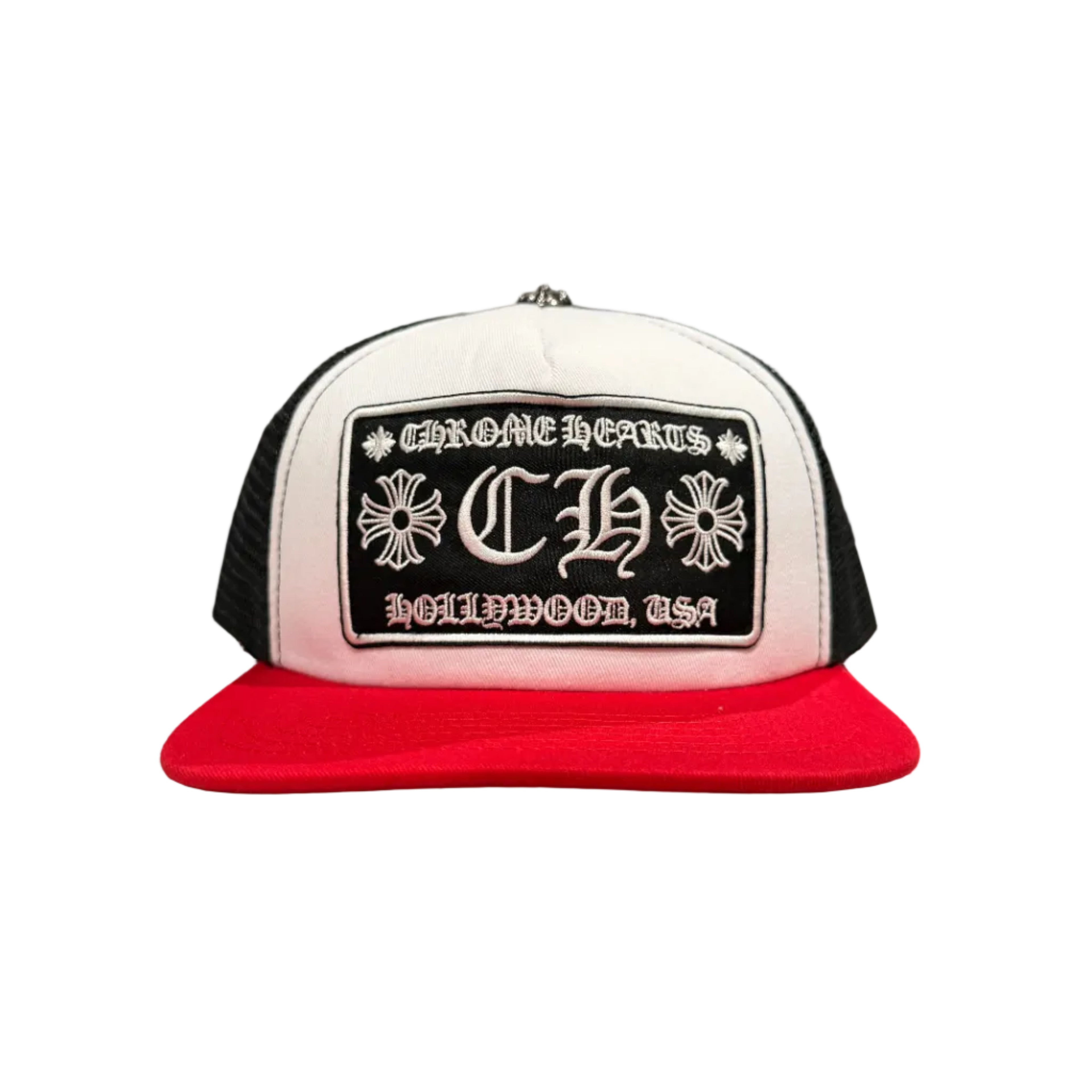 Chrome Trucker Hat - Red x Black