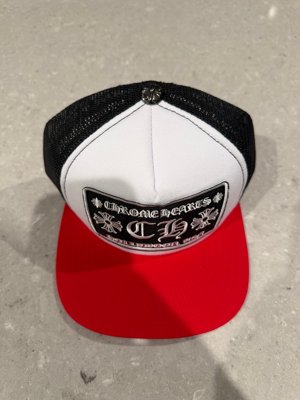 Chrome Trucker Hat - Red x Black