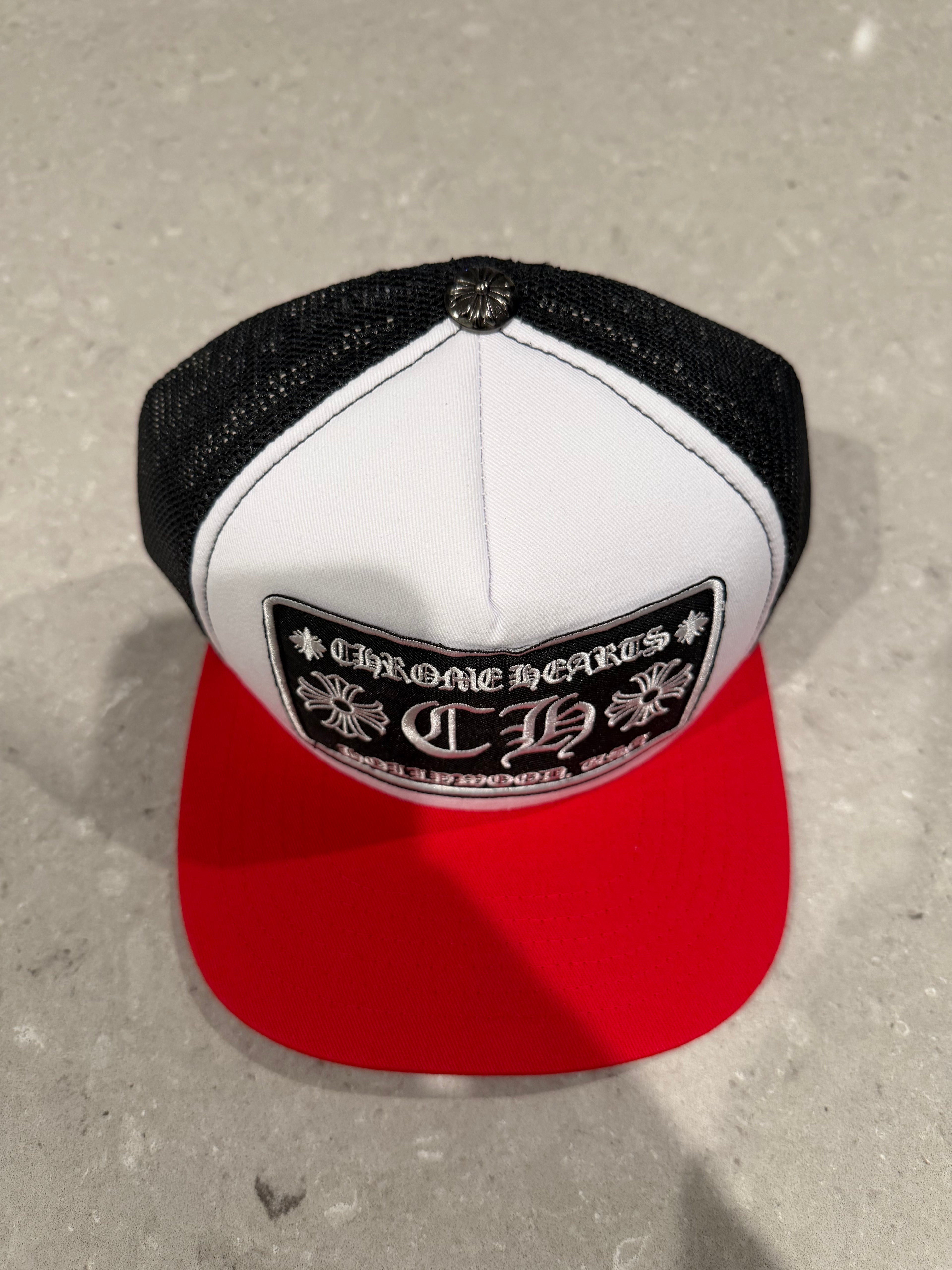 Chrome Trucker Hat - Red x Black