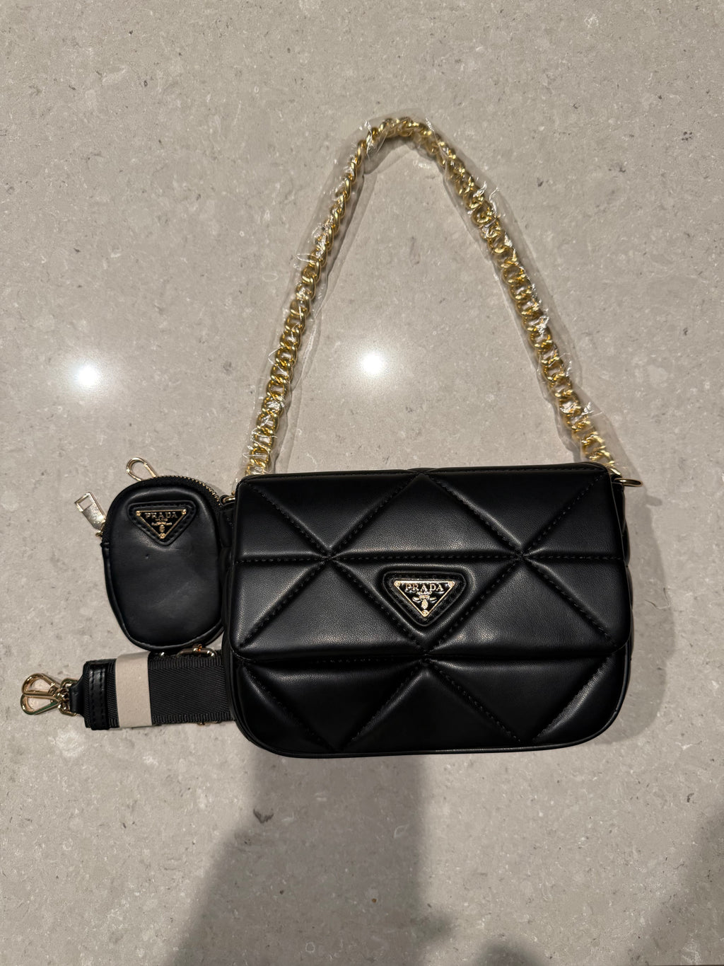 PRDA Purse - Black Leather