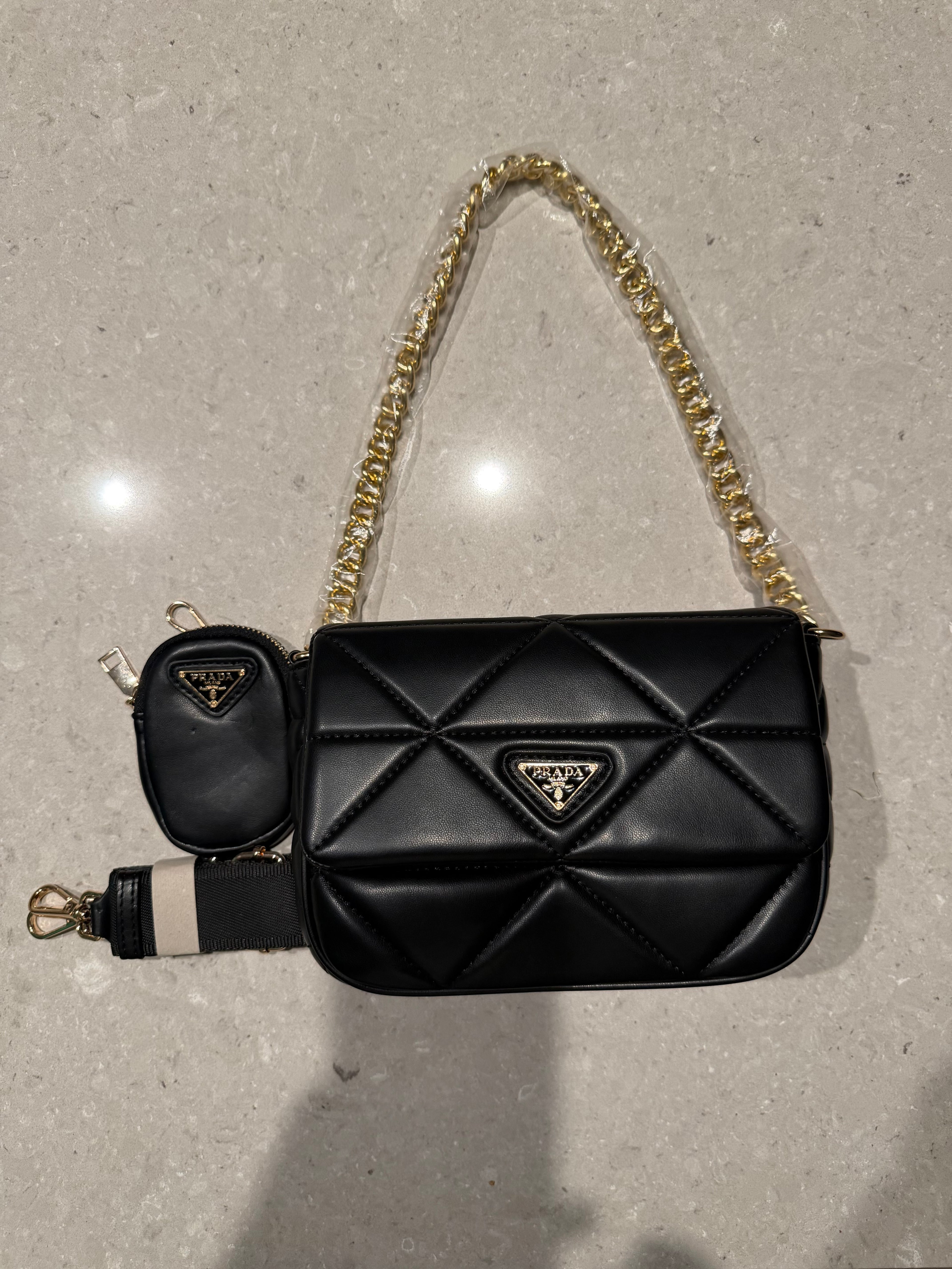 PRDA Purse - Black Leather
